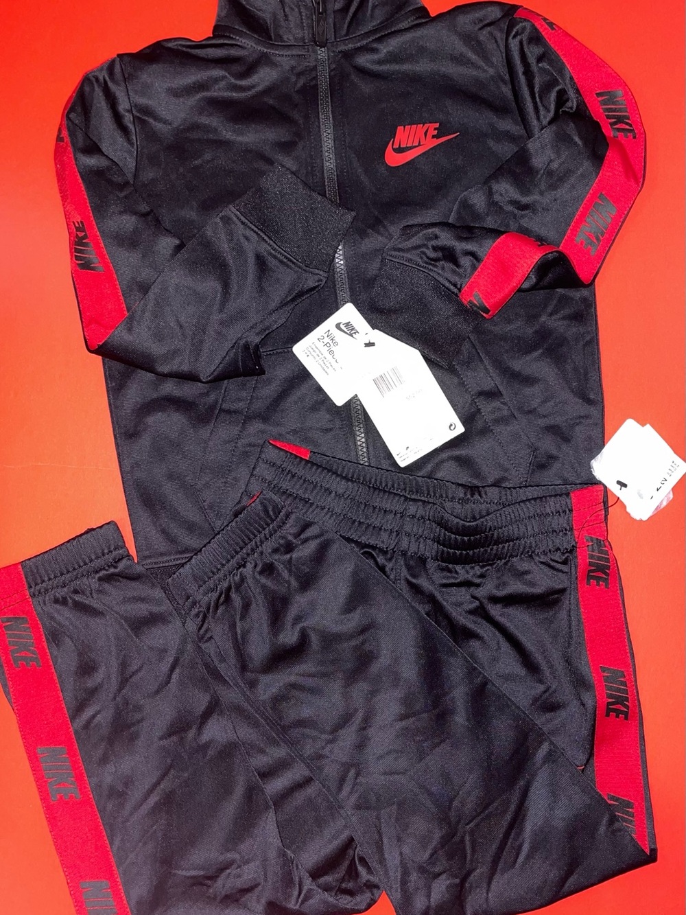 Nike Kids Black & Red Track Pants - Athletic Bottoms